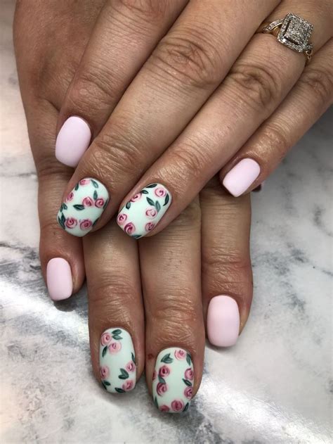 Hand painted roses 🌹 BIAB overlay on natural nails # ... They can be easily removed by soaking off in warm water and ready to i get inspiration from pretty much everything and anything.