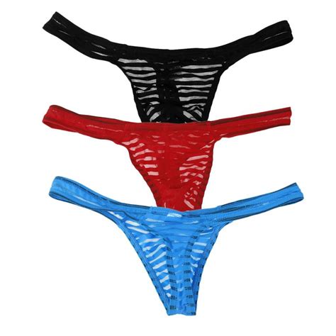 3 Set Uomo Sexy G String Di Maglia Perizoma Intimo T Back