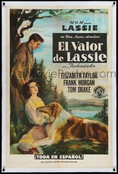 Image For 1h1004 Courage Of Lassie Linen Spanishus 1sh 1946 Artwork Of