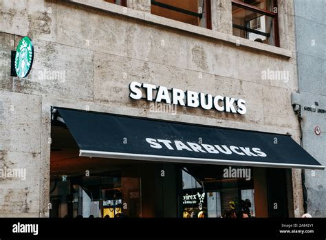 Starbucks Cafe Signboard In Turin Piedmont Italy Stock Photo Alamy