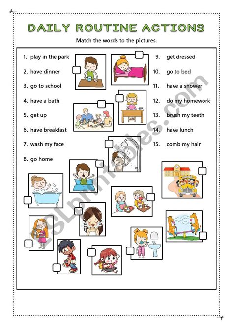 Daily Activities Worksheet Free Esl Printable Worksheets Made By 72D