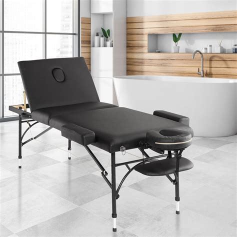 Black Portable Aluminum Massage Table Brody Massage