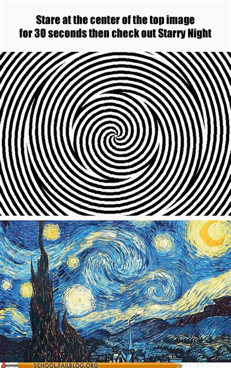starry night optical illusion maybe this is only awesome because it s 2am illusions optiques