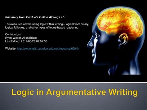 Logic In Argumentative Writing