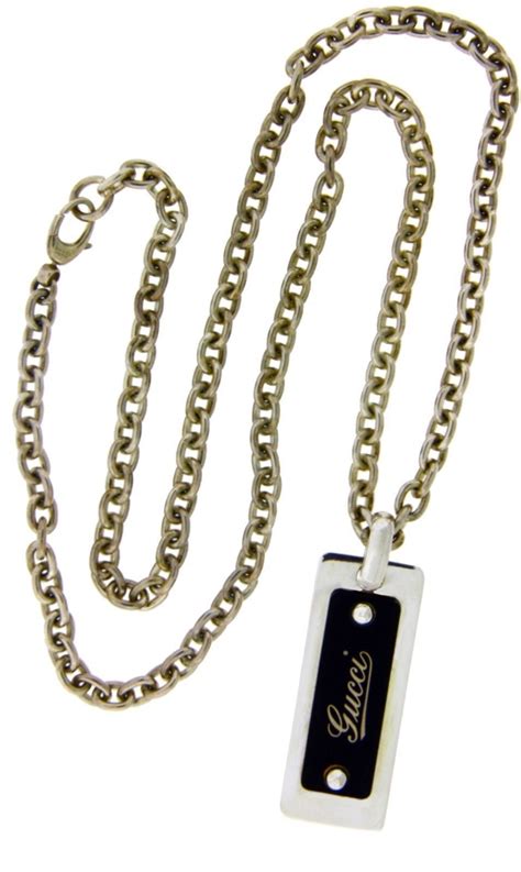 Gucci Dog Tags Necklace In Sterling Silver New In Gucci Box 24 Ebay