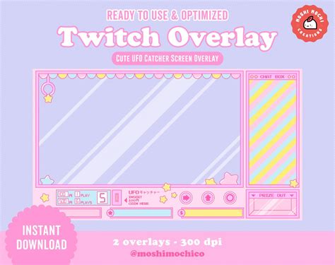 Twitch Cute Arcade Crane Machine Overlay Streamer Graphics Etsy