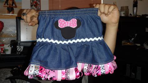 Minnie Mouse Denim And Ribbon Skirt Ribbon Skirts Fashion Women