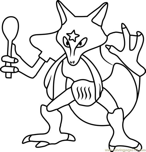 Kadabra Pokemon Go Coloring Page For Kids Free Pokemon Go Printable