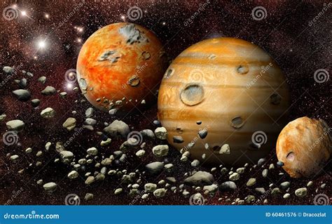 Planet In The Asteroid Belt Stock Illustration Illustration Of