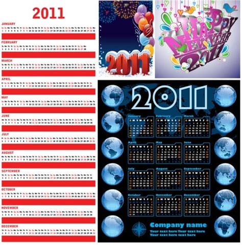 2011 Calendar Template Vector Eps Uidownload