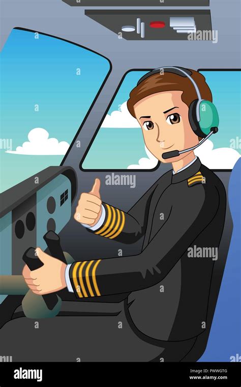 A Vector Illustration Of Pilot Of An Airplane Stock Vector Image And Art