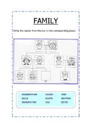 english teaching worksheets family