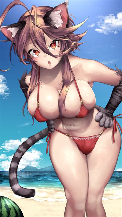 Rule 34 1futa Arashi Yagatake Beach Bikini Breasts Bulge Cat Ears Cat
