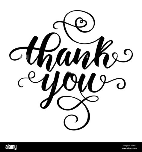 Thank You Lettering Calligraphy Brush Pen Typography Print Vector