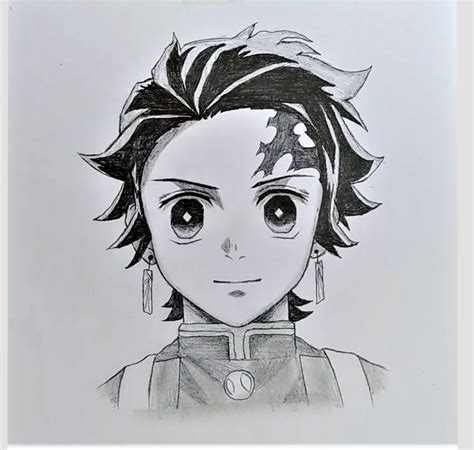 how to draw tanjiro step by step with pencil for beginners easily tanjiro drawing anime