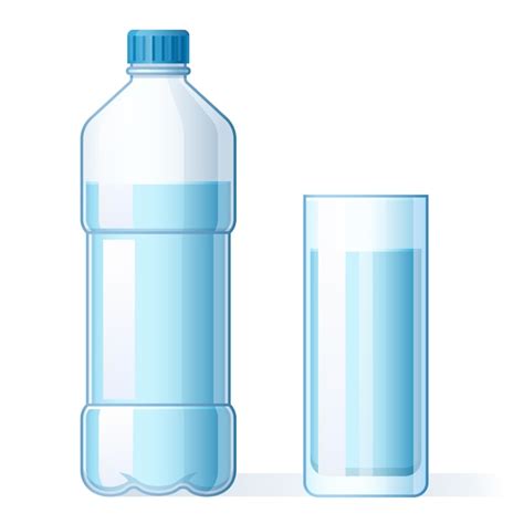 Vaso De Agua Y Botella De Plástico Hidratación Botellas De Líquido