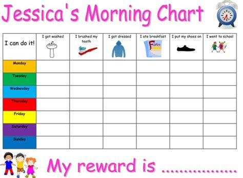 Morning Routine Reward Chart Printable
