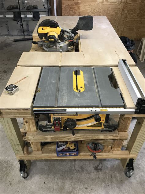Rolling Table And Miter Saw Workbench Workbench Plans Diy Wood Shop