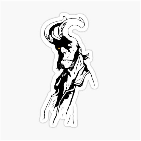 Hellboy Sketch Sticker For Sale By Greeely Redbubble