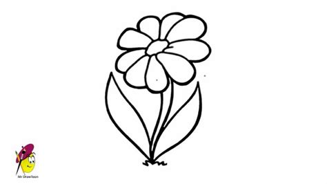 Simple Flower Drawing How To Draw Flower Very Easy Youtube