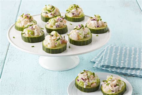 Chinese shrimp balls make a delicious appetizer. Shrimp Salad-Cucumber Appetizers Recipe - Kraft Canada