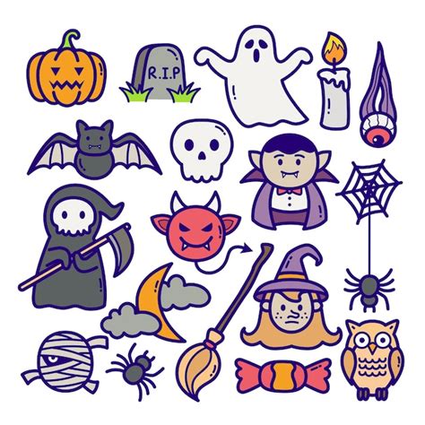 Premium Vector Halloween Doodle Illustration