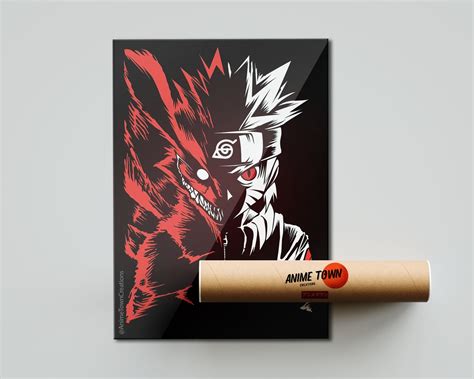 Naruto Nine Tailed Fox Cloak Poster Poster Anime Town Creations