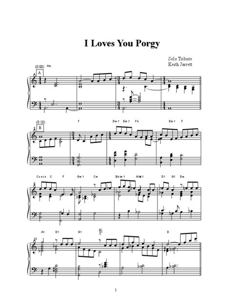 Keith Jarrett I Loves You Porgy Piano Sheet