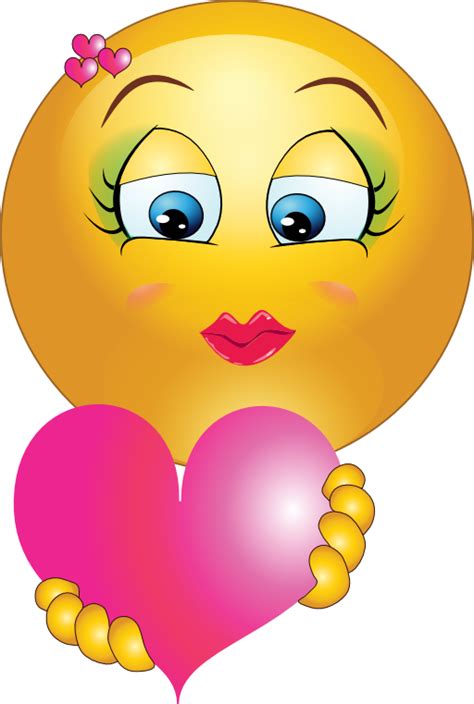 Cute Girl Heart Emoticon Smiley Clipart I2clipart Royalty Free
