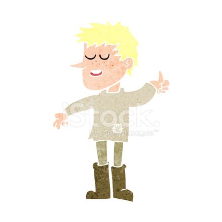 Cartoon Poor Boy With Positive Attitude Stock Vector ...