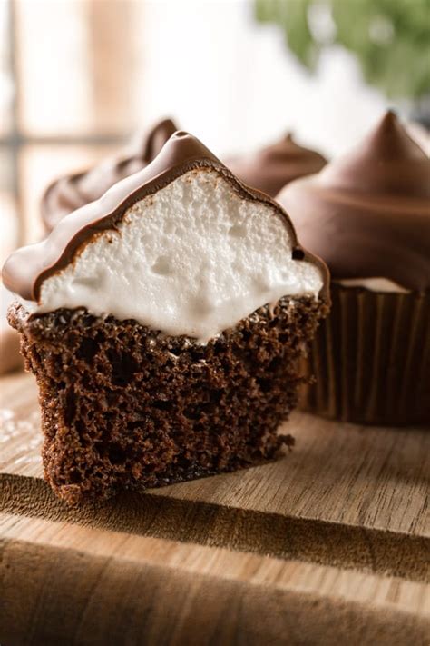 Home Made Dark Chocolate Cupcake Rich Moist And Topped With A Fluffy