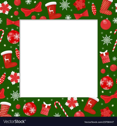 Winter Holiday Frame With Santa Stockings Border Vector Image