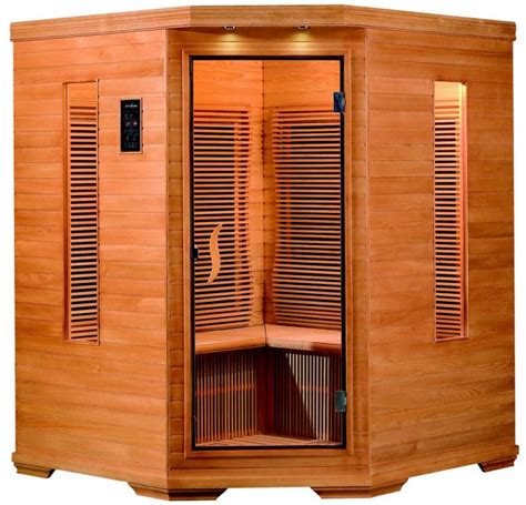 Cedar Infra Red 3 4 Person Indoor Corner Sauna Infrared Saunas