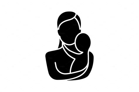 Mother Holding Newborn Baby Icon Vector Graphics ~ Creative Market
