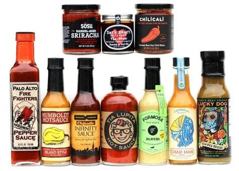 ten tasty sauces from all over california featuring a variety of heat levels and flavors