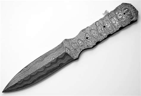 Damascus Dagger Boot Double Edge Throwing Blank Blade Knife
