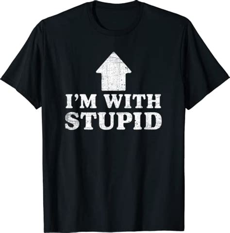 Funny Awesome Im With Stupid Pointing Arrow T Shirt Uk