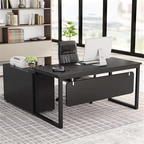 Tribesigns L Shaped Desk 55 Inch Modern Computer Desk With 35inch File