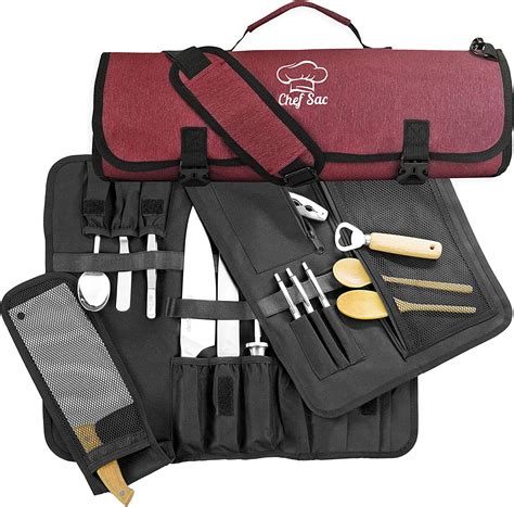 Chef Knife Roll Bag 8 Slots For Knives And Kitchen Tools Water