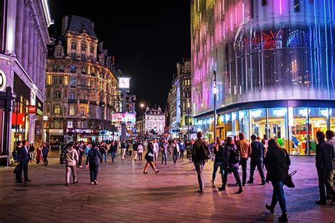 Night Out In London Leicester Square London Uk Night Life Photograph By