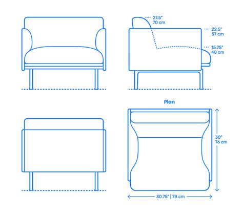 Outline Armchair Dimensions And Drawings