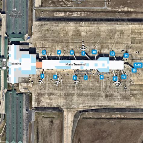 Savannah Airport Map Guide To Sav S Terminals Ifly