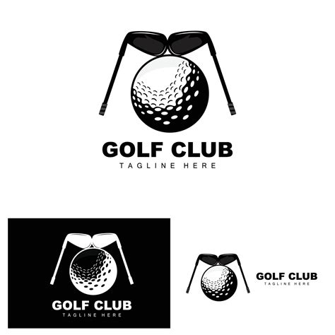 Golf Ball Logo Vector Stick Golf Outdoor Sports Game Discipline