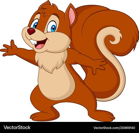 Cute Squirrel Cartoon Royalty Free Vector Image