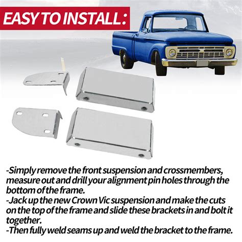 For Ford F100 Crown Vic Steel Front Pair Suspension Swap Bracket Kit Us