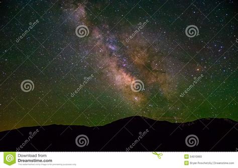 The Rising Milky Way Over Colorado Mountains Stock Image Image Of
