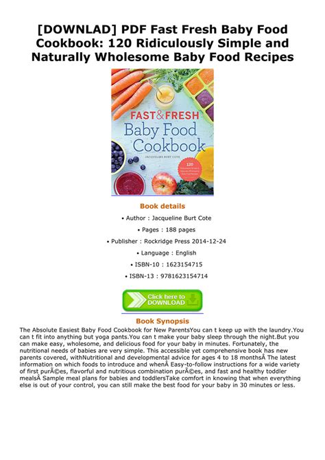 Baby Food Recipes Pdf