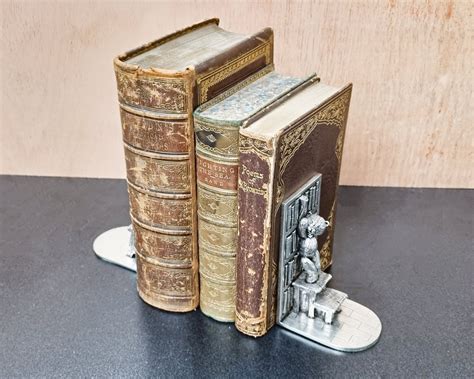 Pair Of Royal Selangor Pewter Teddy Bears Picnic Library Bookends
