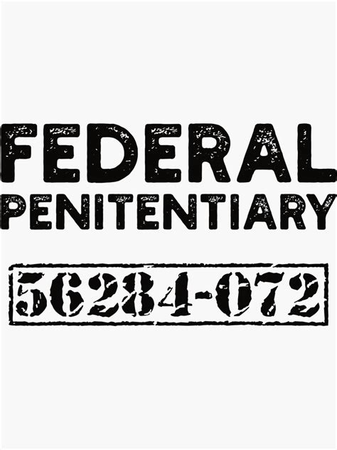 Fun Federal Prison Inmate Prisoner Number Halloween Costume Sticker