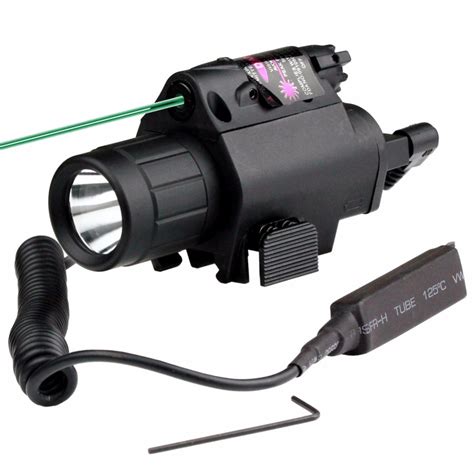 Very100 Assault Tactical Flashlight And Green Laser Sight Combo Weaver